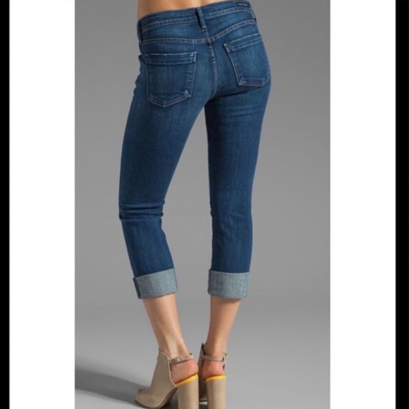 Citizens of Humanity Dani Crop Straight Leg Jean in Dark Wash - Picture 3 of 14